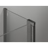 Mexen Mist L asymmetrical pentagonal hinged shower enclosure 80x90 cm transparent gun gray brushed - 8A8L-080-090-66-00
