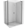 Mexen Mist L asymmetrical pentagonal hinged shower enclosure 80x90 cm transparent gun gray brushed - 8A8L-080-090-66-00