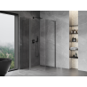 Mexen Mist L asymmetrical pentagonal hinged shower enclosure 80x90 cm transparent gun gray brushed - 8A8L-080-090-66-00