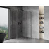 Mexen Mist L asymmetric pentagonal hinged shower cabin 90x100 cm transparent gun gray brushed - 8A8L-090-100-66-00