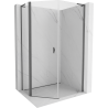 Mexen Mist L asymmetric pentagonal hinged shower cabin 90x100 cm transparent gun gray brushed - 8A8L-090-100-66-00