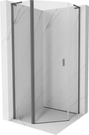 Mexen Mist L pentagonal hinged shower cabin 100 x 100 cm, transparent, brushed gun gray - 8A8L-100-100-66-00