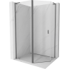 Mexen Mist L asymmetrical pentagonal hinged shower cabin 100 x 80 cm, transparent, gun metal - 8A8L-100-080-95-00