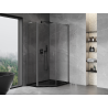 Mexen Mist L asymmetrical pentagonal shower cabin with hinged door 80 x 90 cm, transparent, gun metal - 8A8L-080-090-95-00