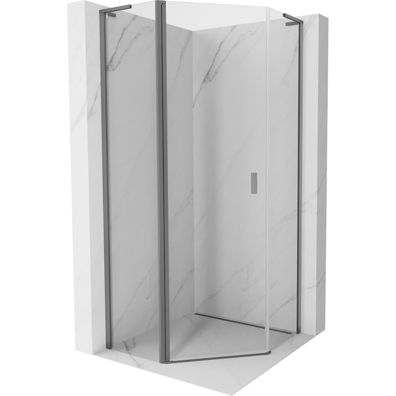 Mexen Mist L pentagonal hinged shower cabin 90 x 90 cm, transparent, gun metal - 8A8L-090-090-95-00