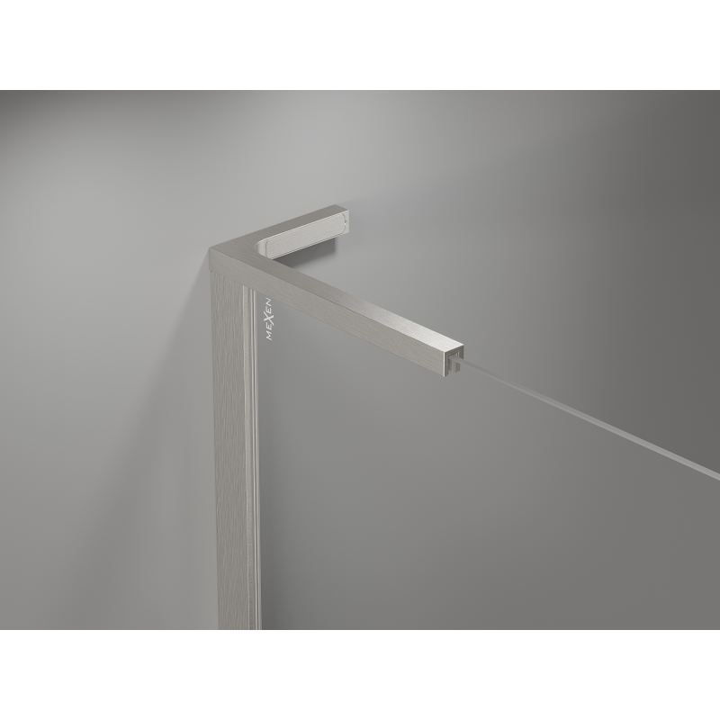 Mexen Mist L pentagonal shower enclosure 80 x 80 cm, transparent, brushed nickel - 8A8L-080-080-97-00