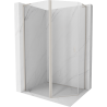 Mexen Mist L pentagonal asymmetrical swing shower cabin 90 x 80 cm transparent brushed nickel - 8A8L-090-080-97-00