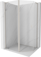 Mexen Mist L pentagonal asymmetrical swing shower cabin 90 x 80 cm transparent brushed nickel - 8A8L-090-080-97-00