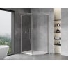 Mexen Mist L pentagonal asymmetrical swing shower cabin 90 x 80 cm transparent brushed nickel - 8A8L-090-080-97-00