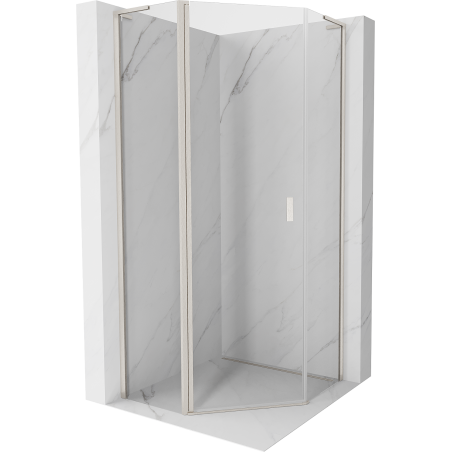 Mexen Mist L pentagonal hinged shower enclosure 90 x 90 cm, transparent, brushed nickel - 8A8L-090-090-97-00