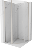 Mexen Mist L pentagonal hinged shower enclosure 90 x 90 cm, transparent, brushed nickel - 8A8L-090-090-97-00