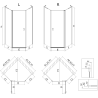 Mexen Mist L asymmetrical pentagonal hinged shower enclosure 100 x 90 cm transparent brushed nickel - 8A8L-100-090-97-00