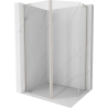 Mexen Mist L asymmetrical pentagonal hinged shower enclosure 100 x 90 cm transparent brushed nickel - 8A8L-100-090-97-00