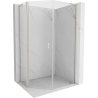 Mexen Mist L asymmetric pentagonal hinged shower cabin 80 x 100 cm transparent brushed nickel - 8A8L-080-100-97-00