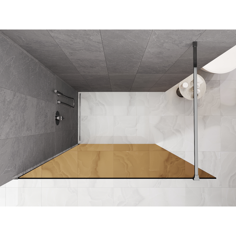 Mexen Kioto Walk-in Shower Wall 90 x 200 cm, 8 mm Bronze, Chrome - 800-090-101-01-32