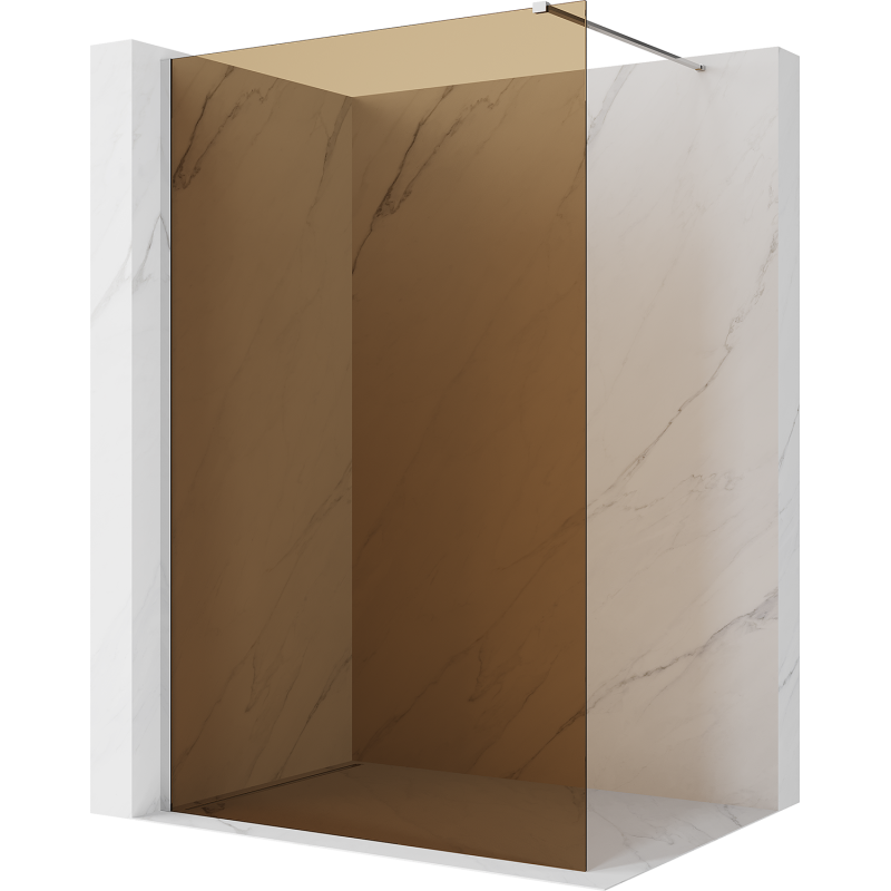 Mexen Kioto Walk-in Shower Wall 90 x 200 cm, 8 mm Bronze, Chrome - 800-090-101-01-32