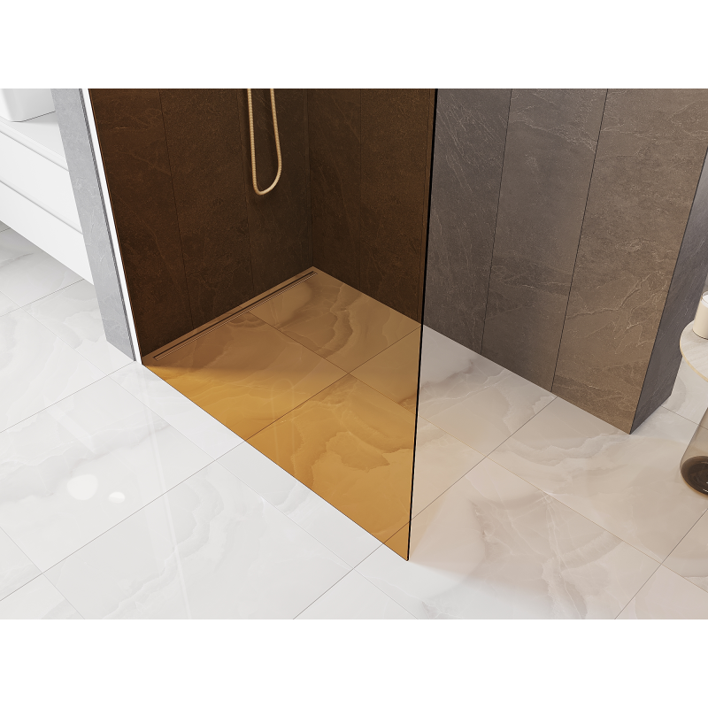 Mexen Kioto Walk-in Shower Wall 70 x 200 cm, Bronze 8 mm, White - 800-070-101-20-32