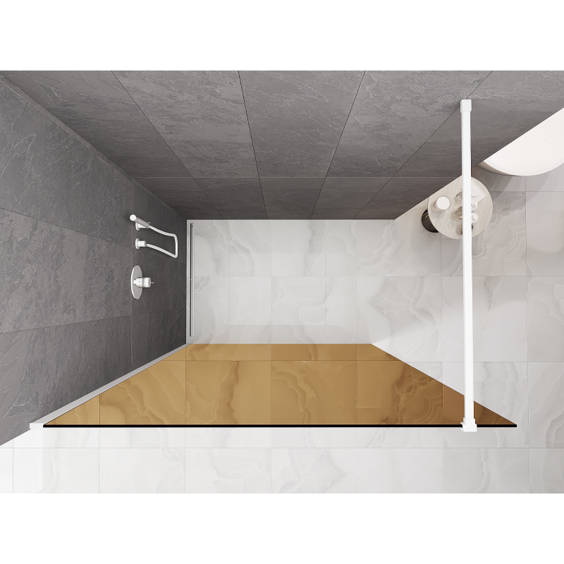 Mexen Kioto Walk-in Shower Screen 80 x 200 cm, Bronze 8 mm, White - 800-080-101-20-32