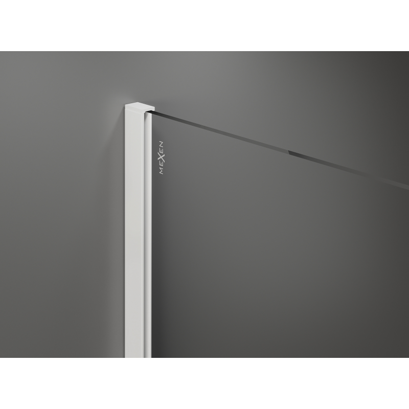 Mexen Kioto Walk-in Shower Screen 80 x 200 cm, Bronze 8 mm, White - 800-080-101-20-32