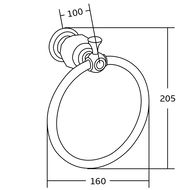 Mexen Estela towel rack, black - 7011532-70