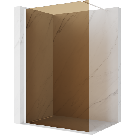 Mexen Kioto Walk-in Shower Wall 120 x 200 cm, 8 mm bronze, white - 800-120-101-20-32