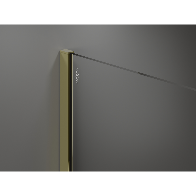 Mexen Kioto Walk-in Shower Screen 90 x 200 cm, Bronze 8 mm, Gold - 800-090-101-50-32