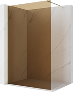 Mexen Kioto Walk-in Shower Wall 100 x 200 cm, Bronze 8 mm, Gold - 800-100-101-50-32