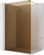 Mexen Kioto Walk-in Shower Panel 70 x 200 cm, Bronze 8 mm, Gold Brushed - 800-070-101-55-32