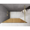 Mexen Kioto Walk-in Shower Wall 140 x 200 cm, Bronze 8 mm, Brushed Gold - 800-140-101-55-32
