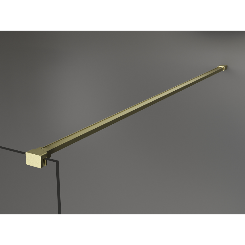Mexen Kioto Walk-in Shower Wall 140 x 200 cm, Bronze 8 mm, Brushed Gold - 800-140-101-55-32