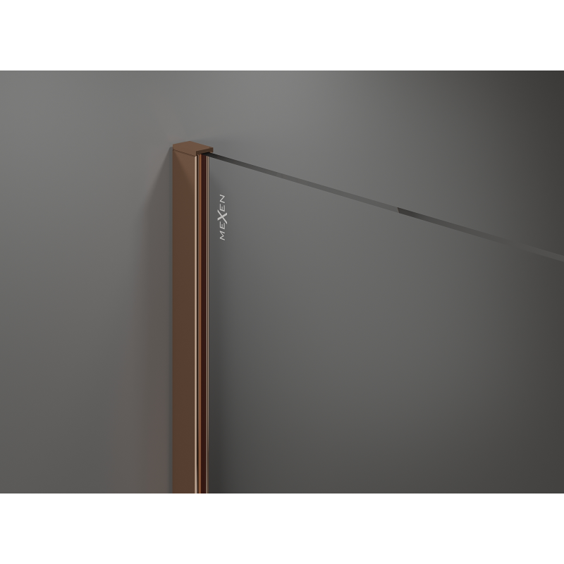 Mexen Kioto Walk-in Shower Wall 130 x 200 cm, Bronze 8 mm, Rose Gold - 800-130-101-60-32