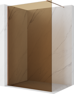 Mexen Kioto Walk-in Shower Screen 140 x 200 cm, Bronze 8 mm, Rose Gold - 800-140-101-60-32