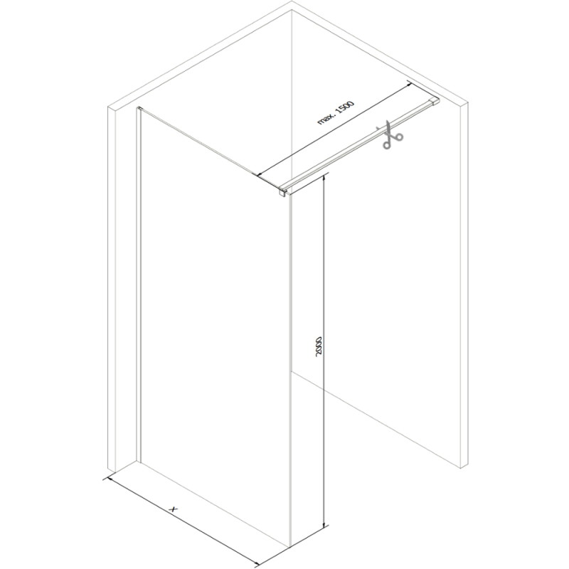 Mexen Kioto Walk-in Shower Screen 130 x 200 cm, Bronze 8 mm, Brushed Copper - 800-130-101-65-32