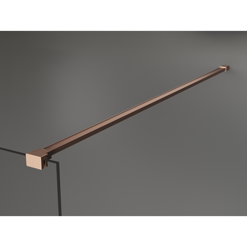 Mexen Kioto Walk-in Shower Screen 130 x 200 cm, Bronze 8 mm, Brushed Copper - 800-130-101-65-32