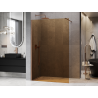 Mexen Kioto Walk-in Shower Screen 130 x 200 cm, Bronze 8 mm, Brushed Copper - 800-130-101-65-32