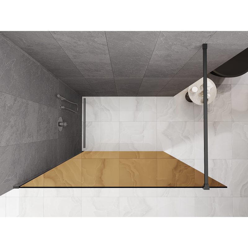 Mexen Kioto Walk-in Shower Wall 120 x 200 cm, Bronze 8 mm, Gun Metal - 800-120-101-95-32