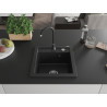Mexen Vito 1-bowl granite sink with Telma kitchen faucet, black - 6503-77-670200-70