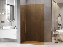 Mexen Kioto Walk-in Shower Screen 80 x 200 cm, Bronze 8 mm, Brushed Nickel - 800-080-101-97-32