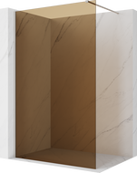 Mexen Kioto Walk-in Shower Panel 120 x 200 cm, Brown 8 mm, Brushed Nickel - 800-120-101-97-32
