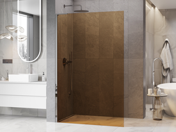 Mexen Kioto L Walk-in Shower Wall 70 x 200 cm, bronze, chrome - 800-070-103-01-32