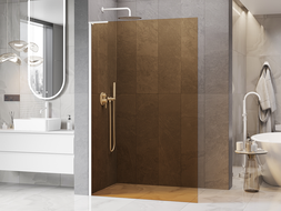 Mexen Kioto L Walk-in Shower Wall 70 x 200 cm, Bronze, White - 800-070-103-20-32