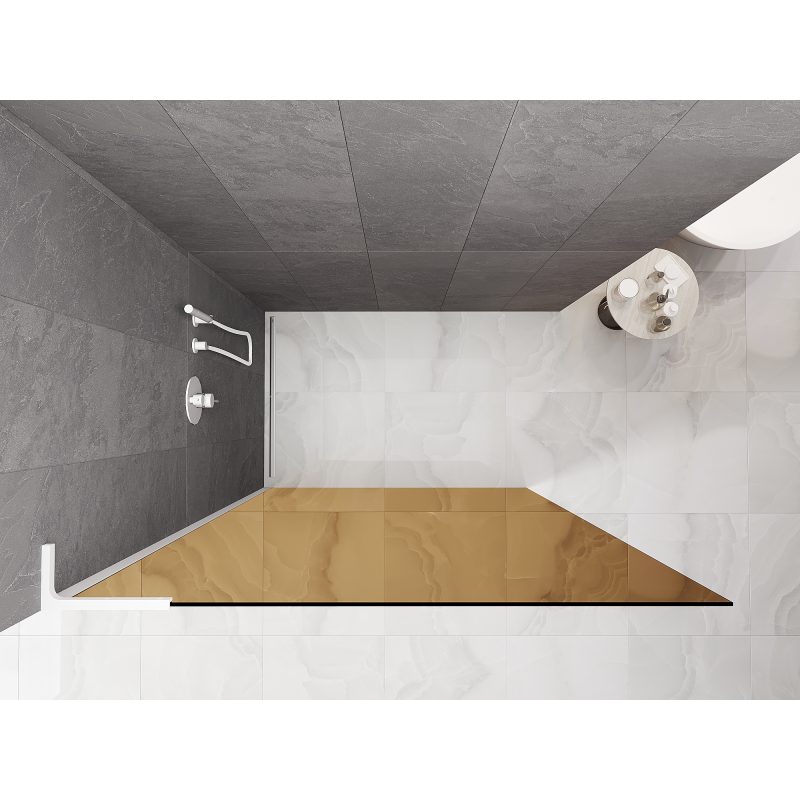 Mexen Kioto L Walk-in Shower Wall 120 x 200 cm, brown, white - 800-120-103-20-32