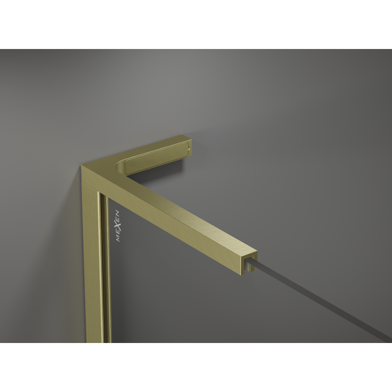 Mexen Kioto L Walk-in Shower Screen 100 x 200 cm, Bronze, Brushed Gold - 800-100-103-55-32
