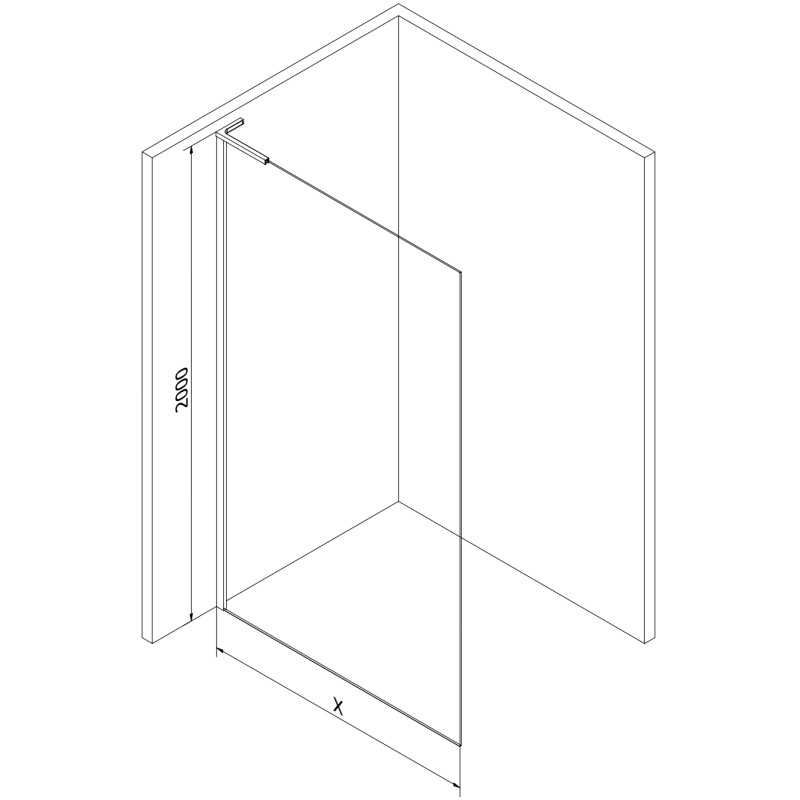 Mexen Kioto L Walk-in Shower Screen 80 x 200 cm, Brown, Brushed Copper - 800-080-103-65-32
