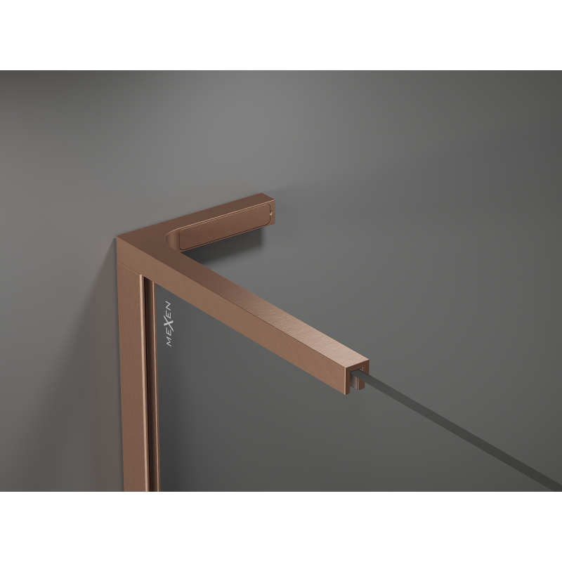 Mexen Kioto L Walk-in Shower Wall 100 x 200 cm, Brown, Brushed Copper - 800-100-103-65-32