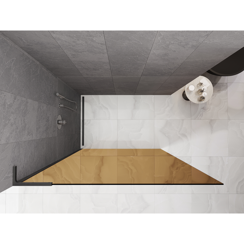 Mexen Kioto L Walk-in Shower Wall 80 x 200 cm, Brown, Brushed Gun Gray - 800-080-103-66-32
