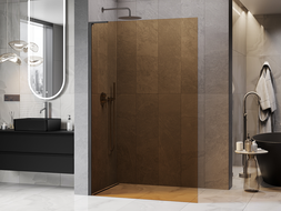Mexen Kioto L Walk-in Shower Screen 100 x 200 cm, Bronze, Brushed Gun Gray - 800-100-103-66-32
