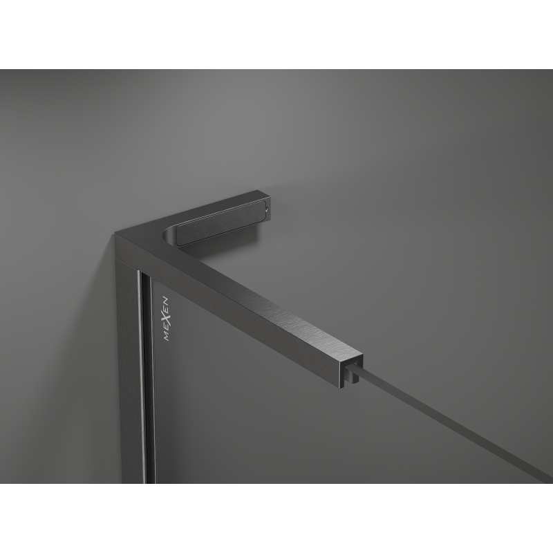 Mexen Kioto L Walk-in Shower Wall 110 x 200 cm, Brown, Brushed Gun Gray - 800-110-103-66-32