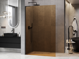 Mexen Kioto L Walk-in Shower Wall 70 x 200 cm, Bronze, Black - 800-070-103-70-32