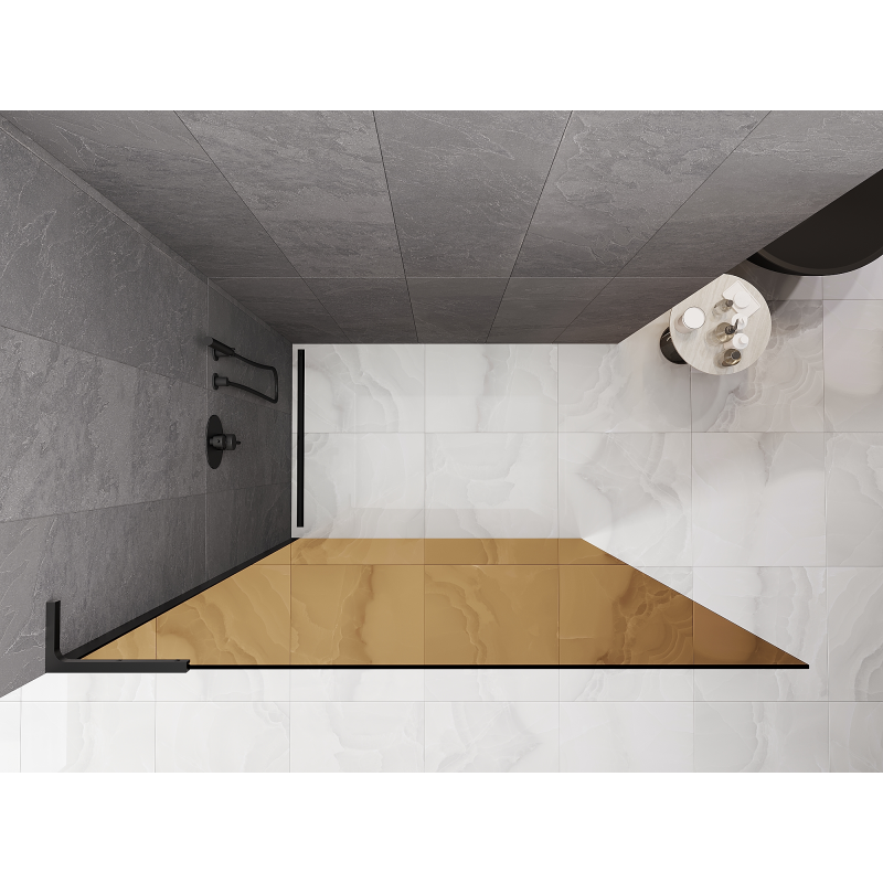 Mexen Kioto L Walk-in Shower Wall 70 x 200 cm, Bronze, Black - 800-070-103-70-32